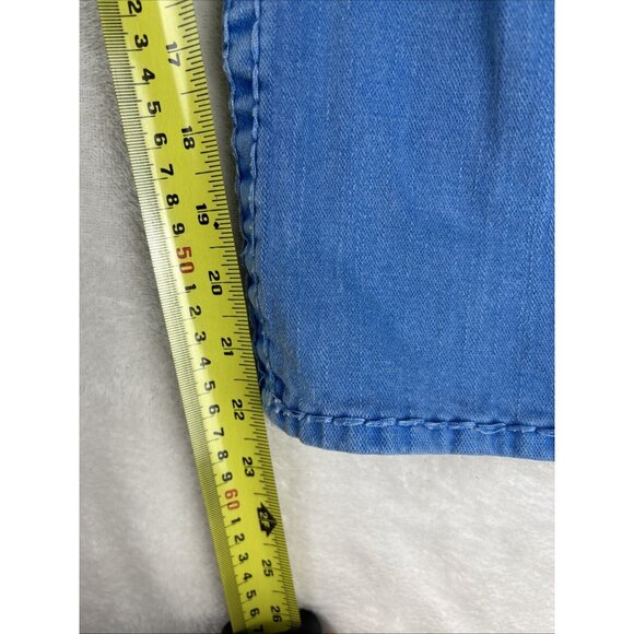 True Religion Jeans Womens Size 32 Blue Lily Super T Capri Made In USA *FLAW - Picture 7 of 13